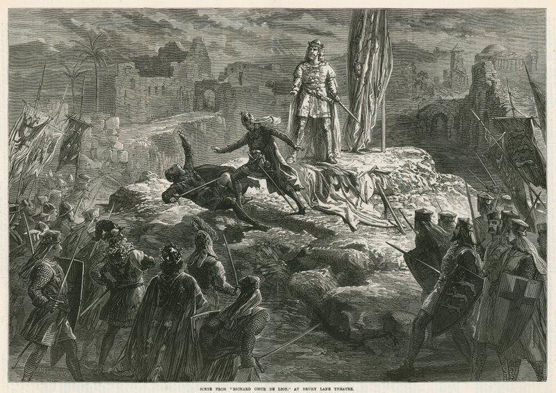 Szene aus Richard Löwenherz im Drury Lane Theatre von English School