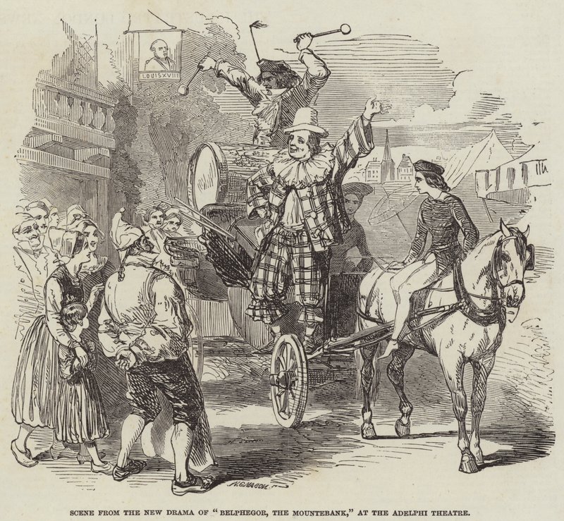 Szene aus dem neuen Drama "Belphegor, der Gaukler" im Adelphi Theatre von English School