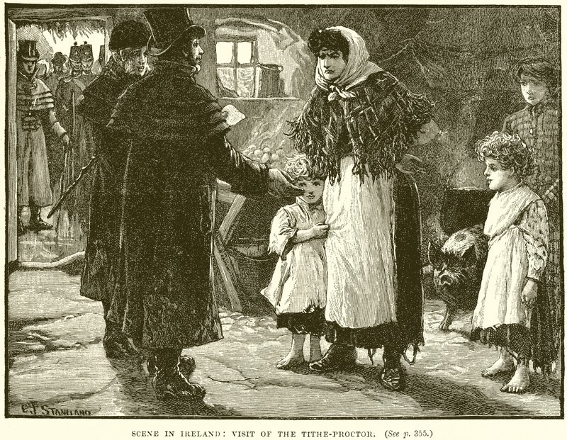 Szene in Irland: Besuch des Zehntners von English School