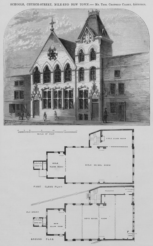 Schulen, Church-Street, Mile-End New Town von English School
