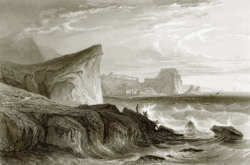 Skylla und Charybdis, Sizilien von English School