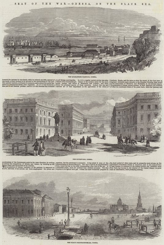 Kriegsschauplatz, Odessa, am Schwarzen Meer (Gravur) von English School