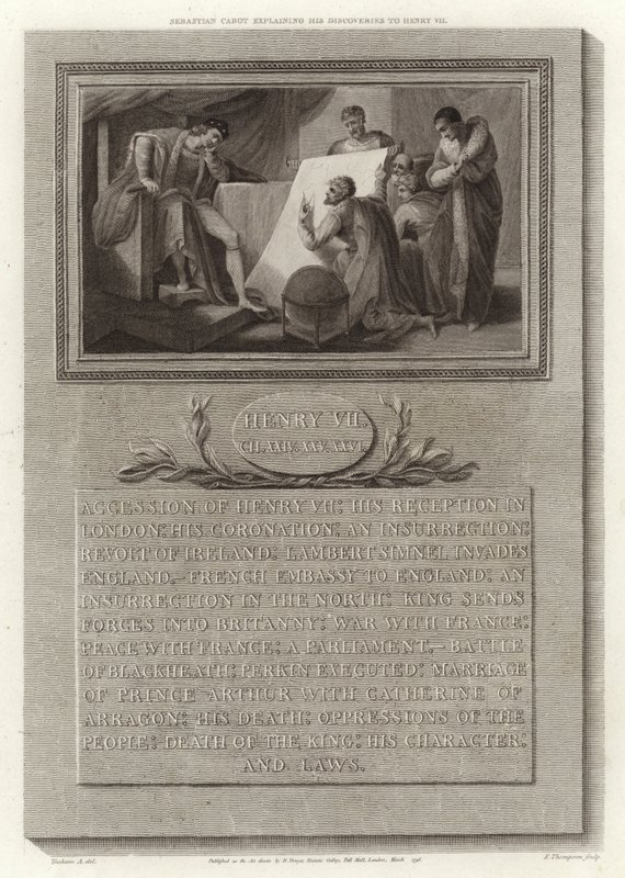 Sebastian Cabot erklärt Heinrich VII seine Entdeckungen von English School