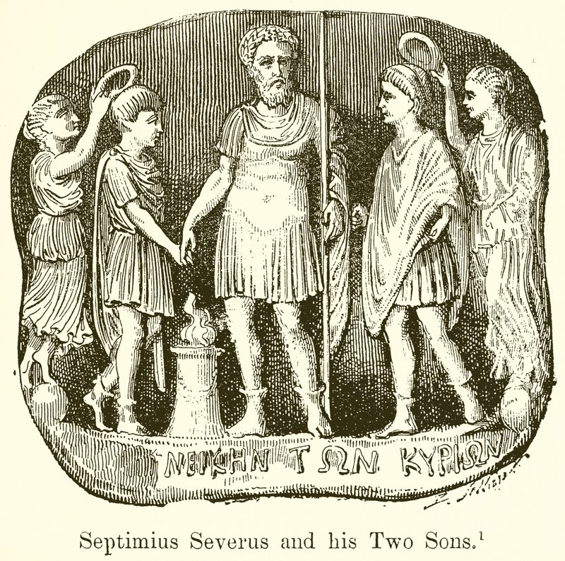 Septimius Severus und seine zwei Söhne von English School