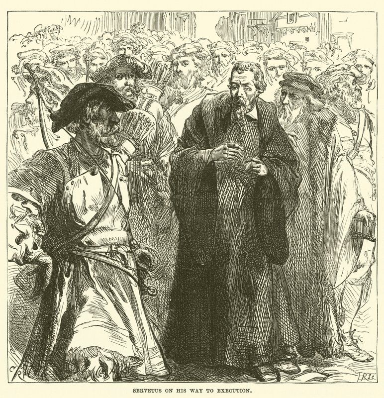 Servetus auf dem Weg zur Hinrichtung von English School