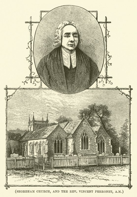 Shoreham Kirche und der Reverend Vincent Perronet, AM von English School