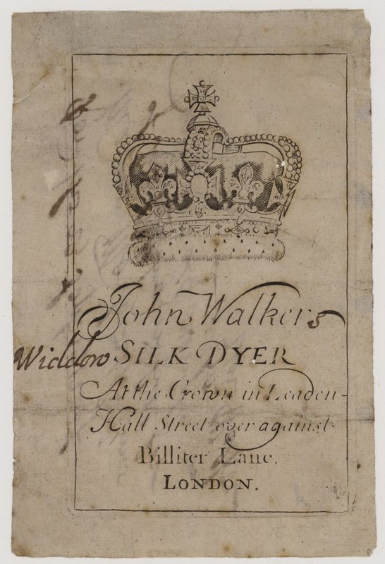 Seidenfärber, John Walker, Visitenkarte von English School
