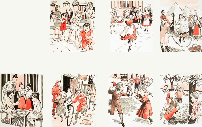 Einfache Kinderspiele im Laufe der Jahre von English School
