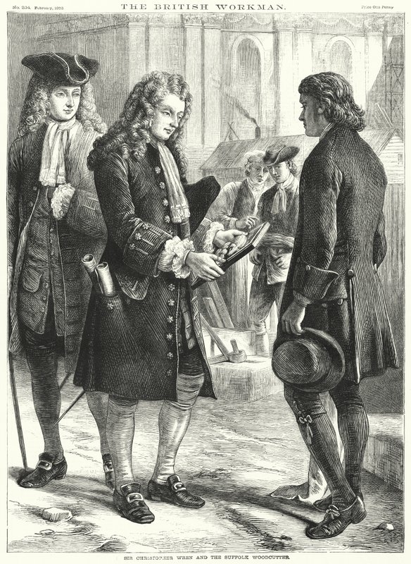 Sir Christopher Wren und der Suffolk-Holzfäller von English School
