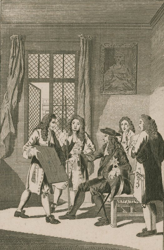 Sir Christopher Wren präsentiert König Charles II. seinen Plan zum Wiederaufbau der Stadt London von English School