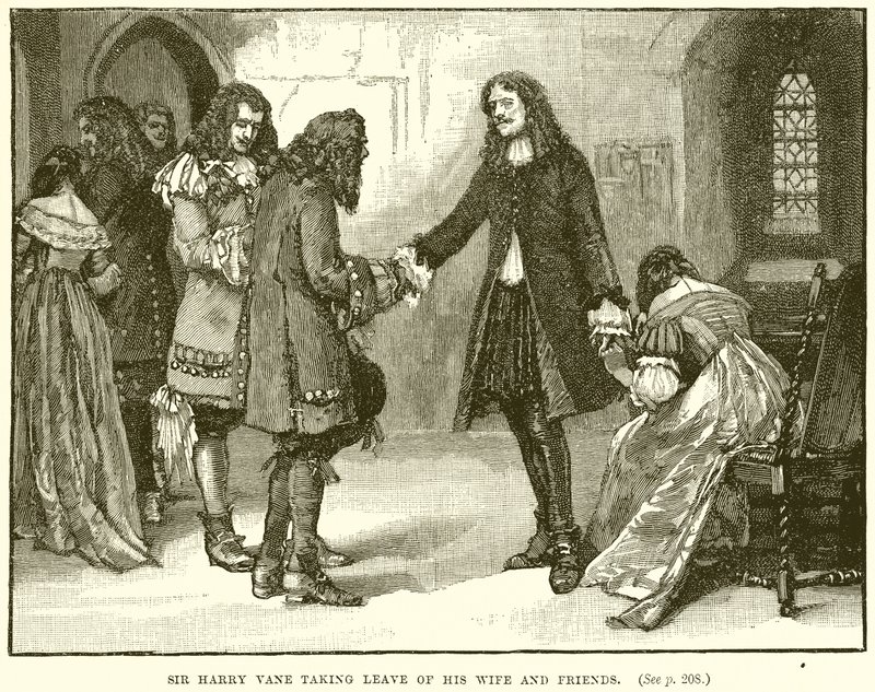 Sir Harry Vane verabschiedet sich von seiner Frau und seinen Freunden von English School