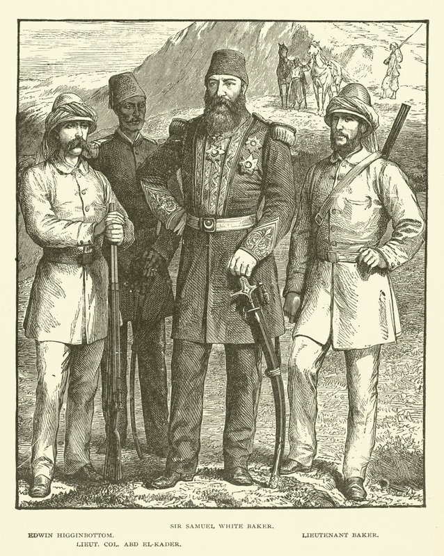 Sir Samuel White Baker, Edwin Higginbottom, Leutnant Baker, Oberstleutnant Abd El-Kader (Stich) von English School