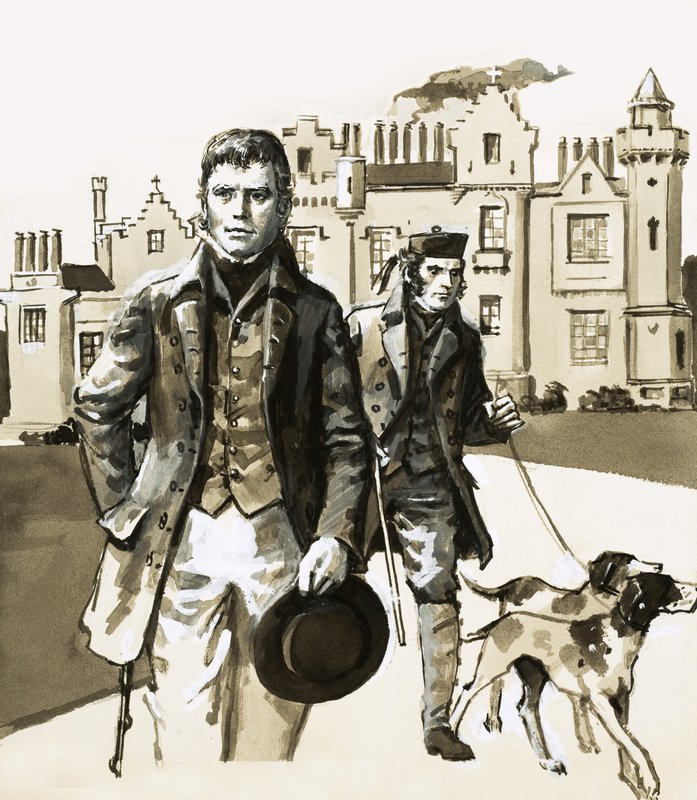 Sir Walter Scott spaziert mit Tom Purdie von English School