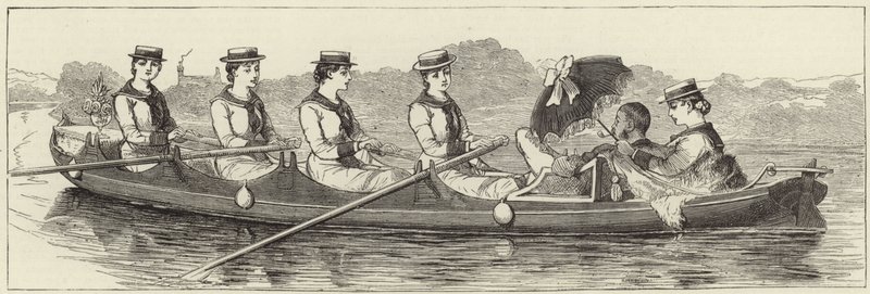 Skizzen von einem Dampfschiff bei der Henley Regatta von English School