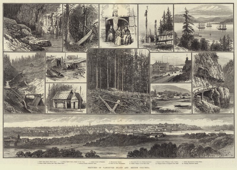 Skizzen von Vancouver Island und British Columbia von English School