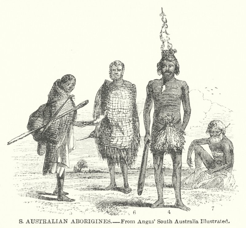 Aborigines aus Südaustralien (Gravur) von English School