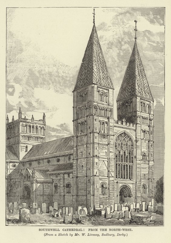 Southwell Kathedrale, von Nordwesten von English School