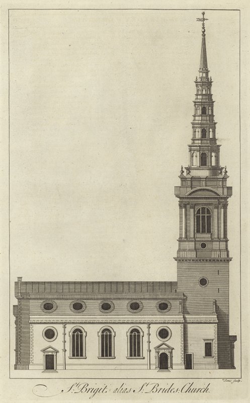 St. Brides Kirche, London von English School