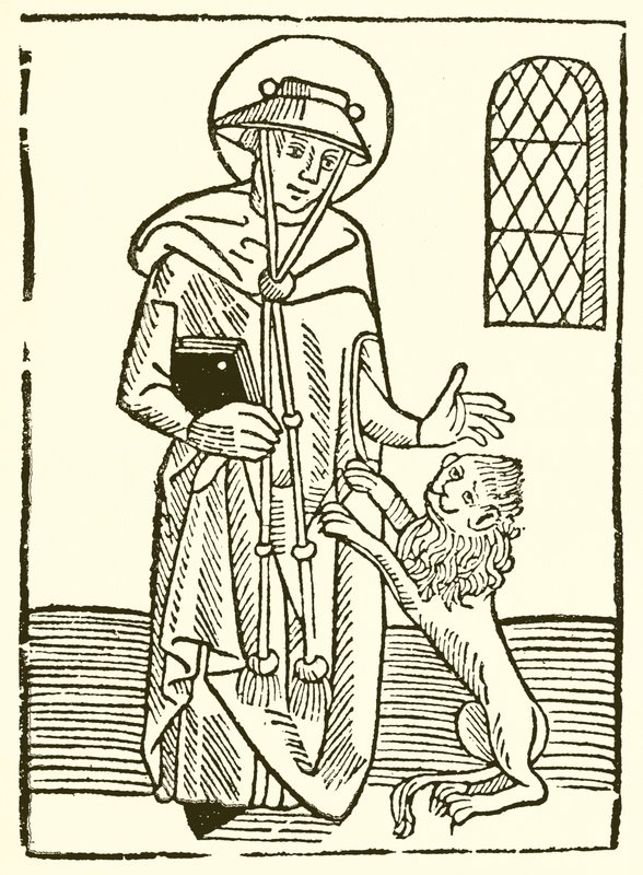 St. Hieronymus und sein Löwe von English School
