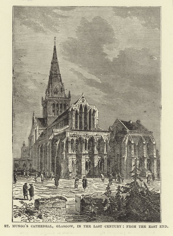 Kathedrale von St. Mungo, Glasgow, im letzten Jahrhundert, vom Ostende von English School