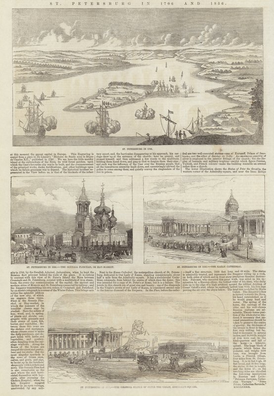 St. Petersburg im Jahr 1706 und 1856 von English School