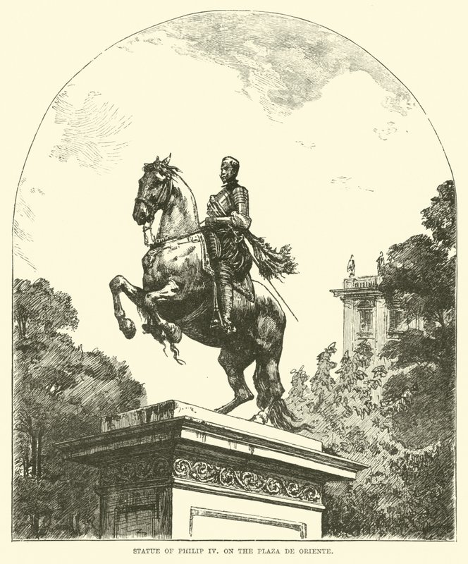 Statue von Philipp IV. auf der Plaza de Oriente von English School