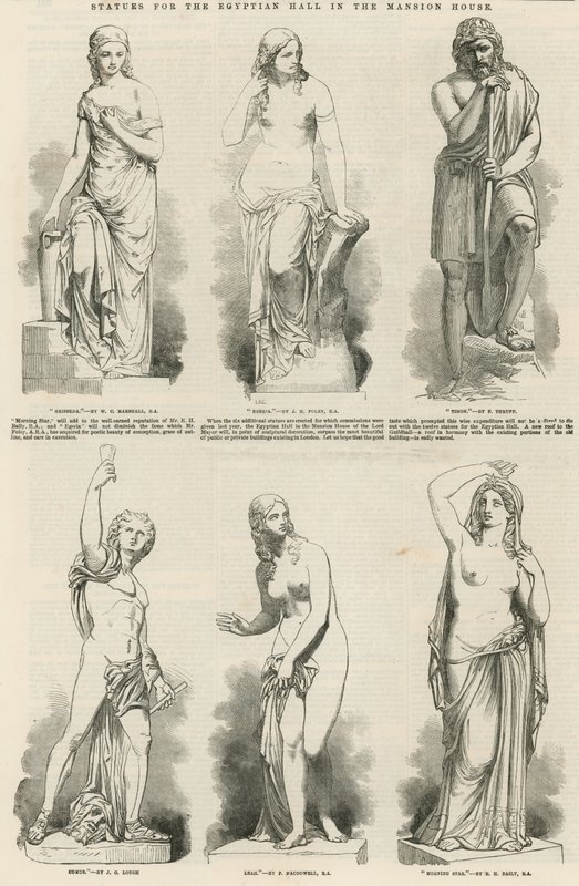 Statuen für die ägyptische Halle im Mansion House von English School