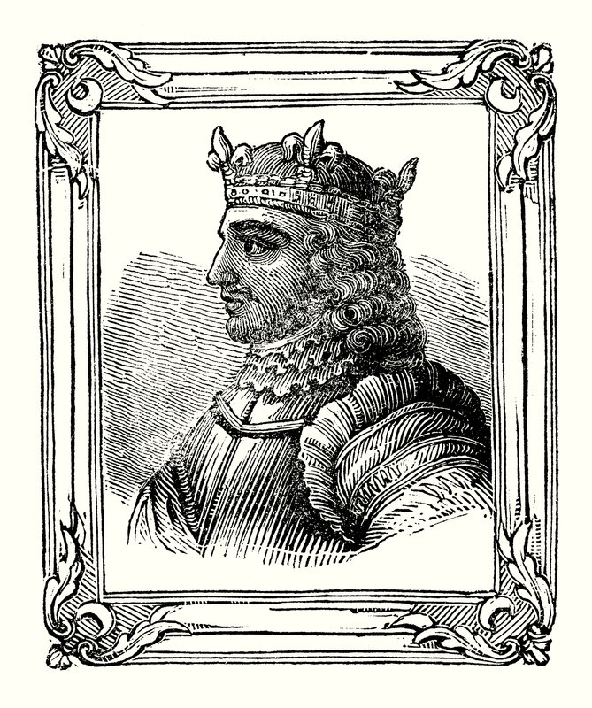 Stephan wurde 1104 geboren, 1135 gekrönt und starb 1154 (Gravur) von English School