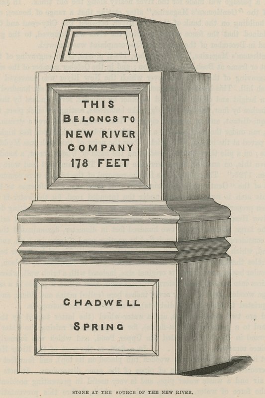 Stein an der Quelle des New River, Chadwell Spring von English School