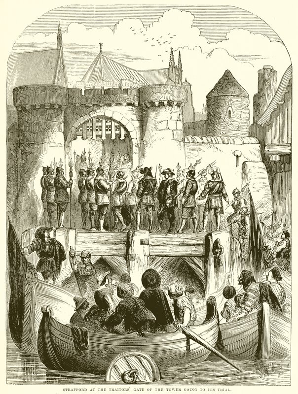 Strafford am Verrätertor des Towers auf dem Weg zu seinem Prozess von English School