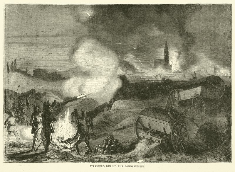 Straßburg während der Bombardierung, September 1870 von English School