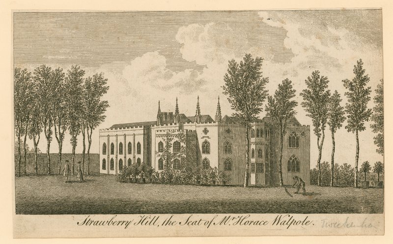 Strawberry Hill, Twickenham, London; der Sitz von Mr. Horace Walpole von English School