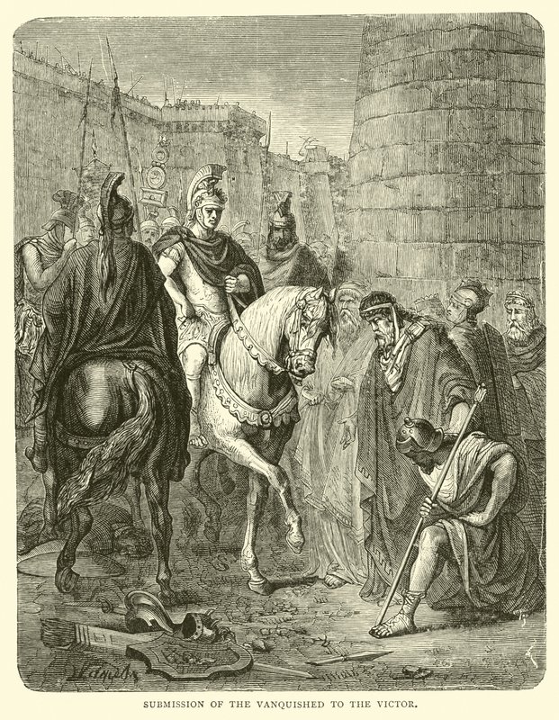 Unterwerfung des Besiegten vor dem Sieger von English School