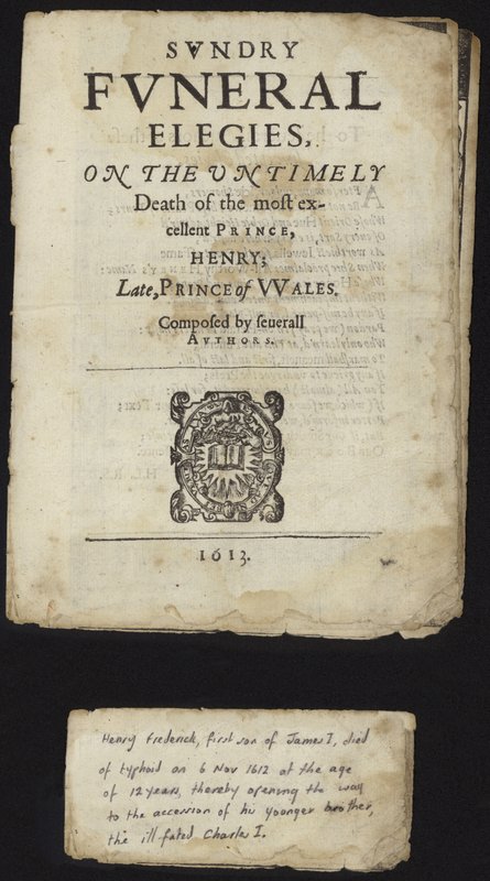 Verschiedene Trauerelegien zum frühen Tod von Henry, Prinz von Wales von English School