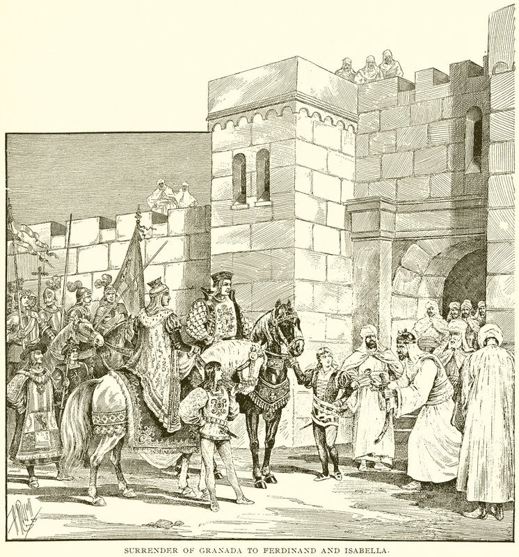 Übergabe von Granada an Ferdinand und Isabella von English School