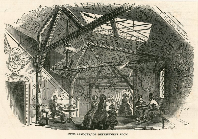 Schweizer Waffenkammer oder Erfrischungsraum, Kolosseum, Regents Park, London von English School