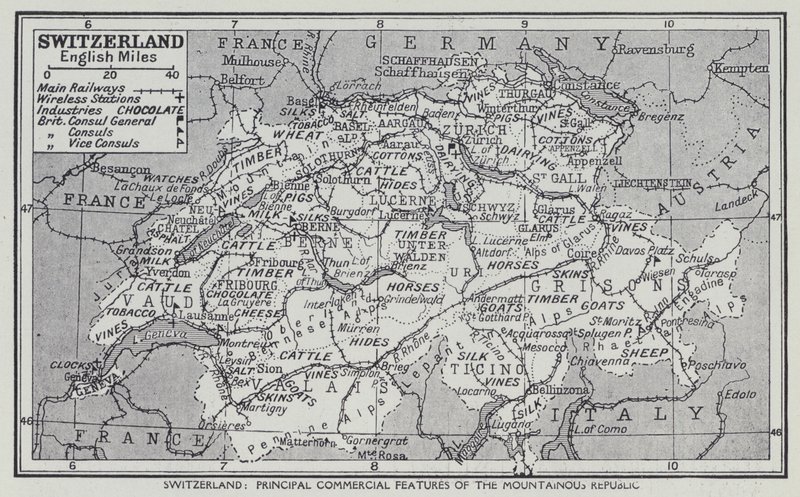Schweiz, Hauptwirtschaftliche Merkmale der Bergrepublik von English School