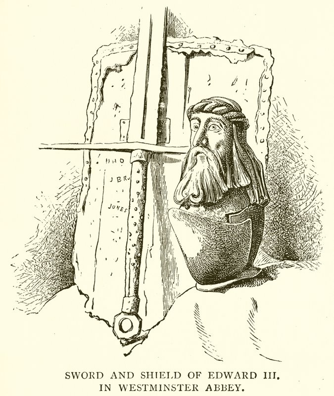 Schwert und Schild von Edward III. in der Westminster Abbey von English School