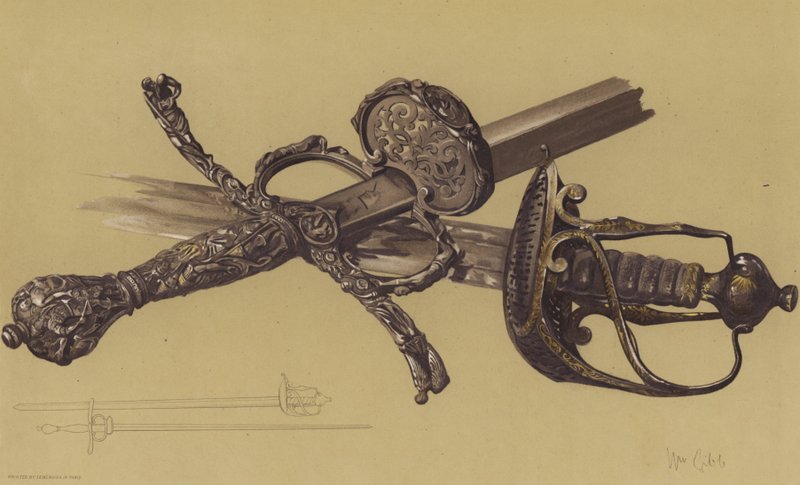 Schwerter von Oliver Cromwell und John Hampden von English School