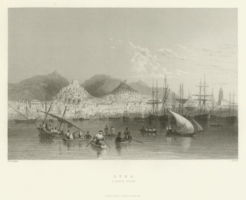 Syra, eine griechische Insel, 1837 von English School
