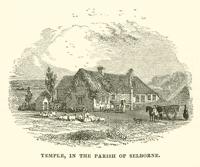 Tempel, in der Gemeinde Selborne (Gravur) von English School