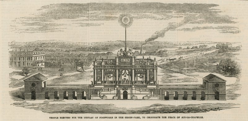 Tempel errichtet zur Feier des Friedens von Aachen von English School