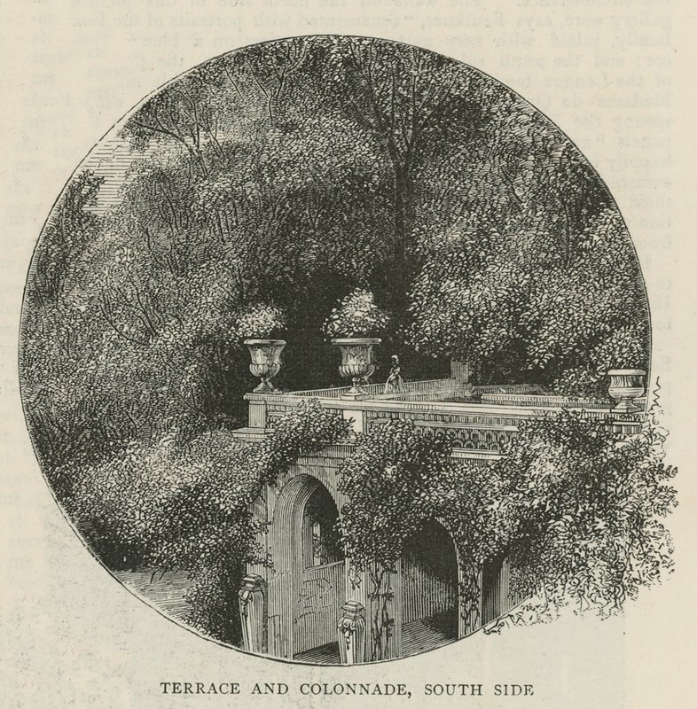 Terrasse und Kolonnade, Südseite von English School