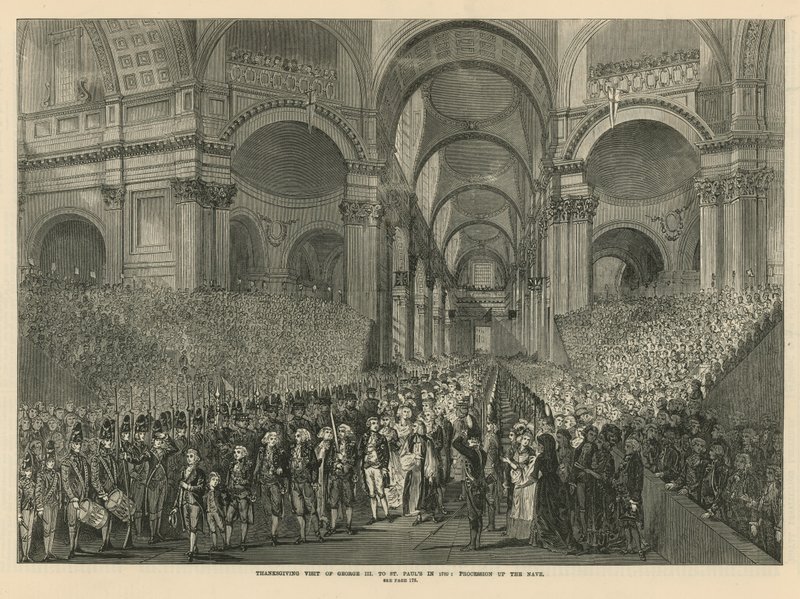 Dankesbesuch von König George III. in der St. Pauls Kathedrale von English School