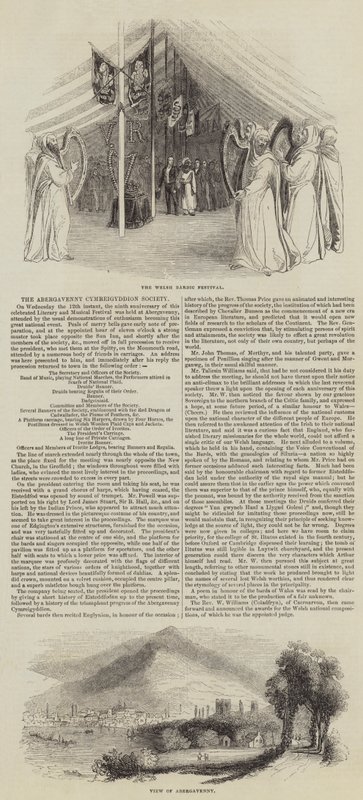 Abergavenny Cymreigyddion Gesellschaft (Gravur) von English School