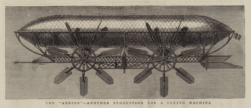 Der "Aerion", ein weiterer Vorschlag für eine Flugmaschine (Gravur) von English School