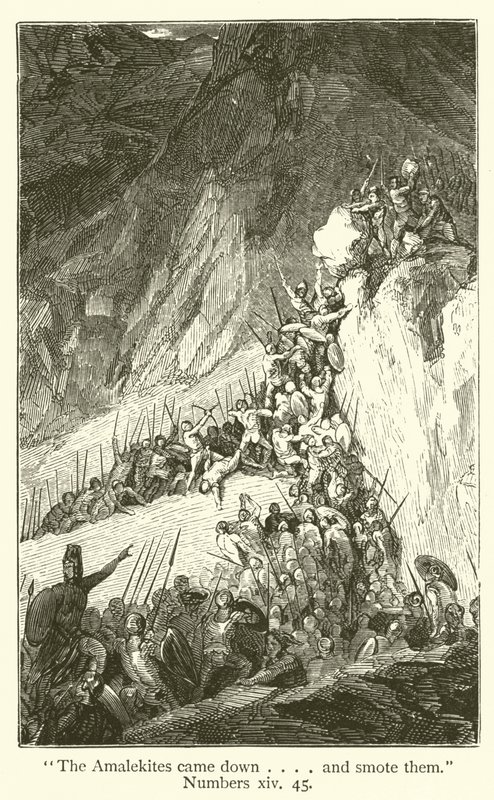 "Die Amalekiter kamen herab... und schlugen sie", Numeri, xiv, 45 von English School