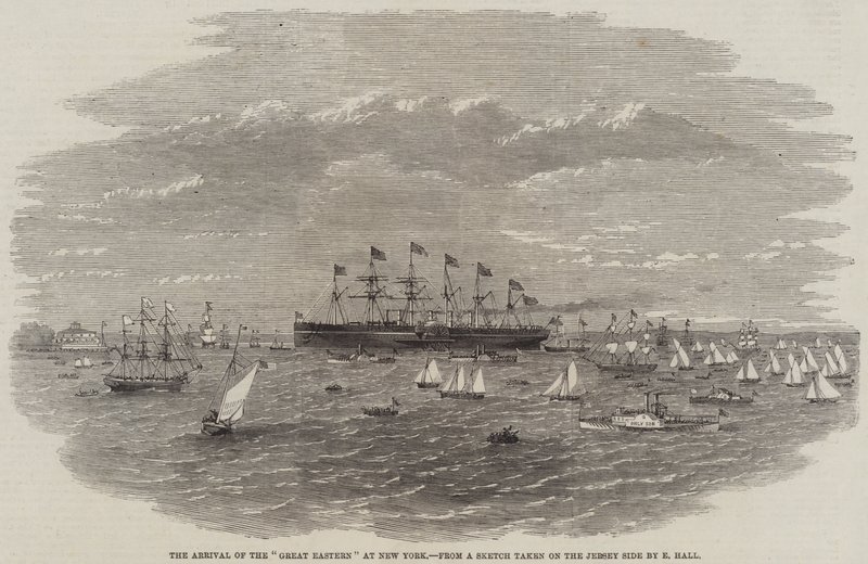 Die Ankunft der "Great Eastern" in New York (Gravur) von English School