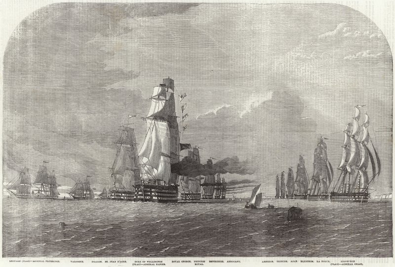 Die Baltische Flotte auf dem Weg zu den Dover-Straßen von English School