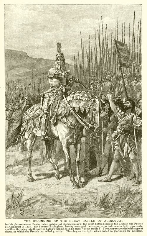 Der Beginn der großen Schlacht von Azincourt von English School